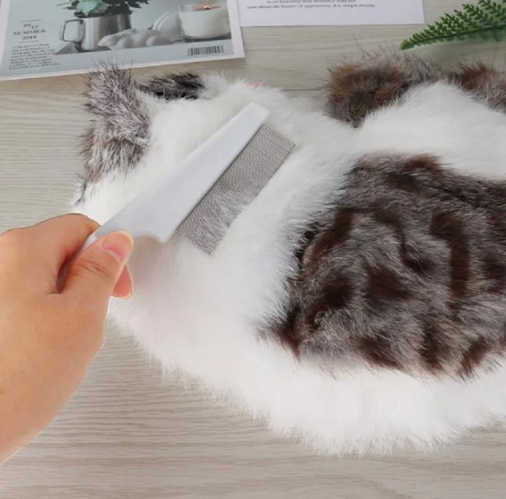 2-Piece Flea & Lice Comb for Dogs, Cats & Small Pets – Stainless Steel Pet Grooming Comb for Flea Removal, Tear Stain Cleaning & Fur Care TIKA