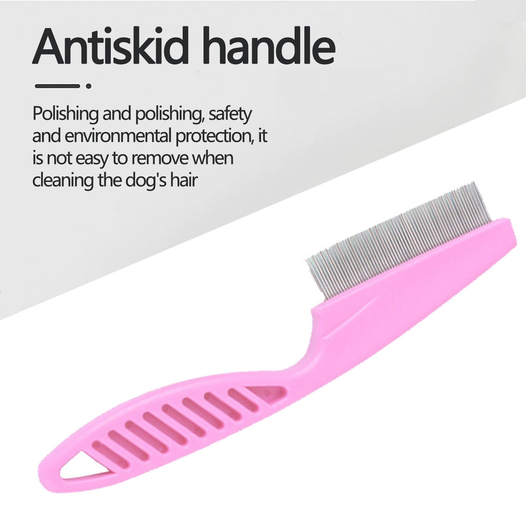Herrnalise Multifunctional Pet Hair Comb Tear Stain Removal, Dog/Cat Lice Comb, Flea Brush for Cats, Suitable for Small Dogs Puppies, 2 in 1 Dog/Cat Comb Teeth Stainless Steel Combing Massage