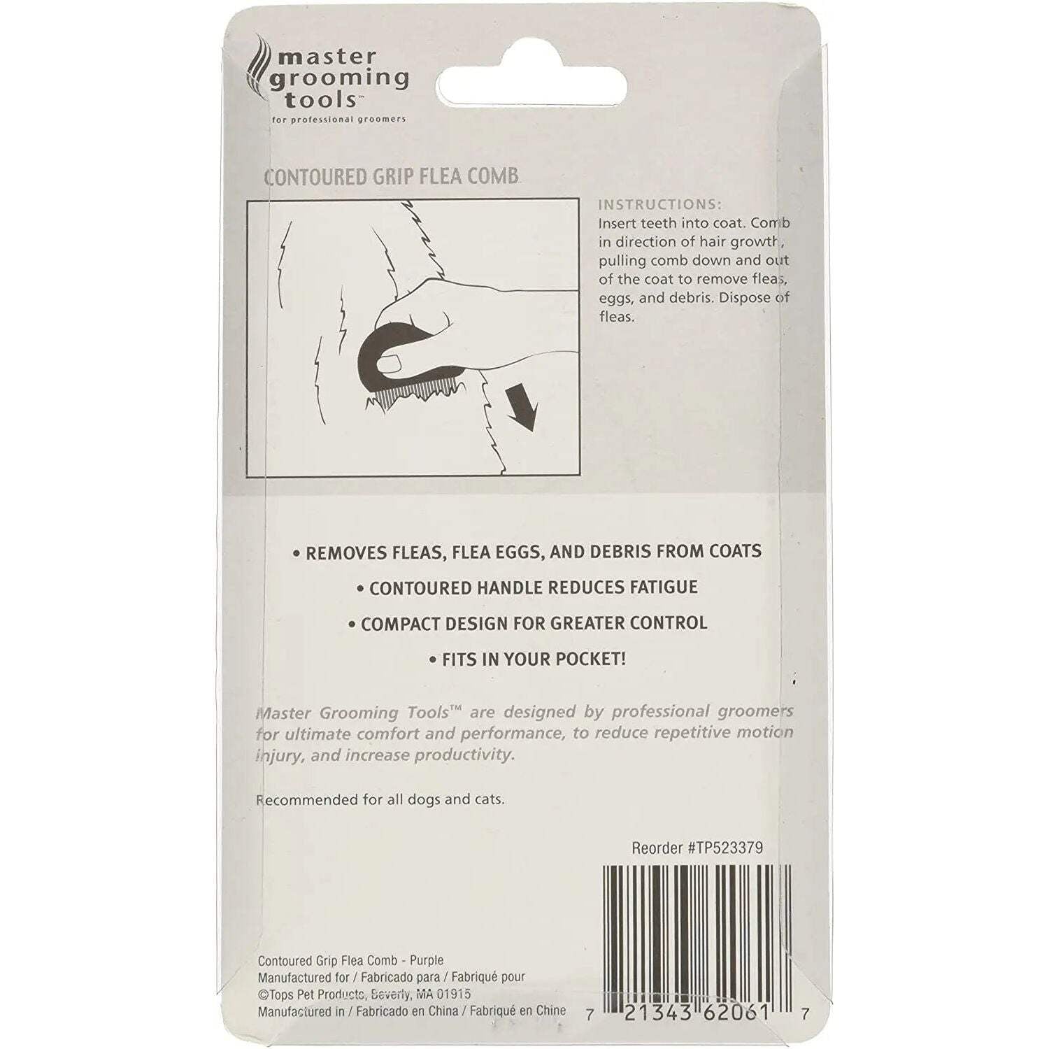 MGT TP5233 79 Contouted Grip Flea Comb Pur