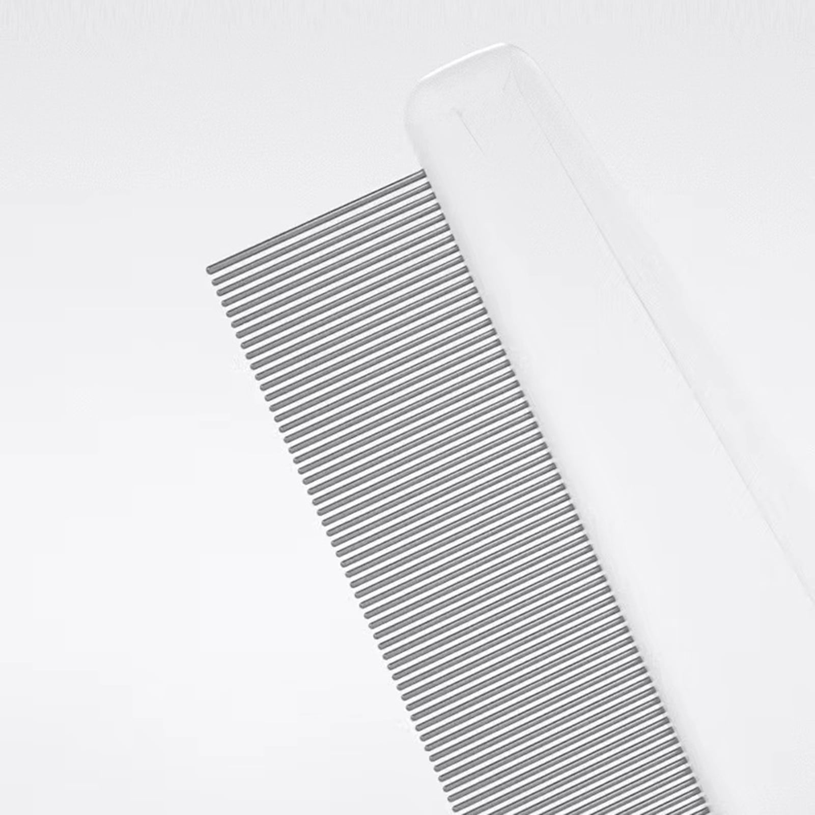 Frogued 2Pcs Pet Grooming Comb Multifunctional Stainless Steel Flea Comb for Cats Dogs Pet Tear Stain Removal Brush for Desheding (White)