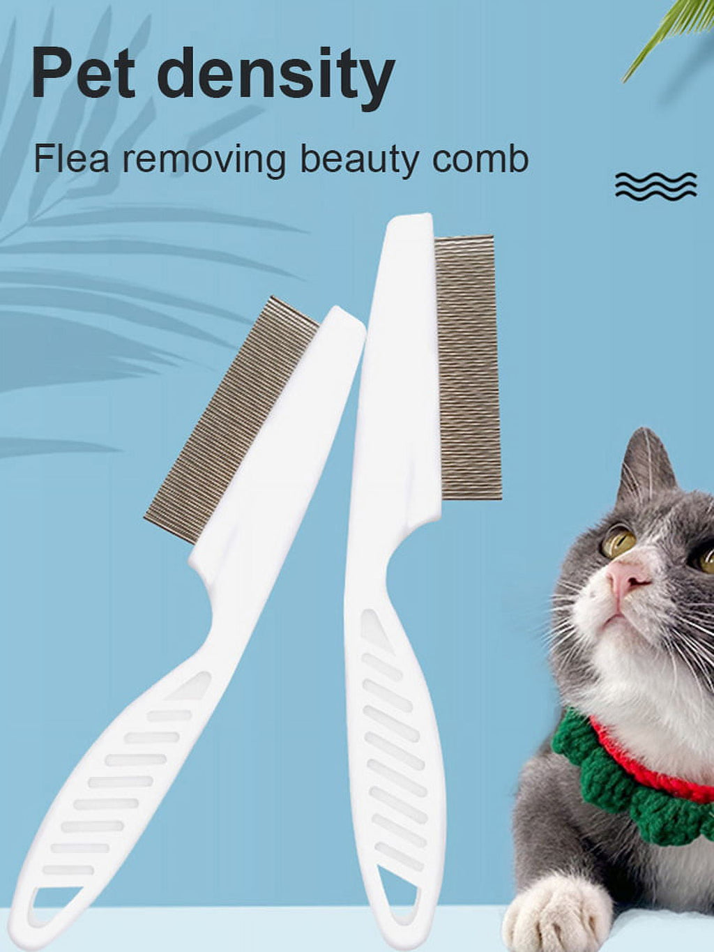 Yguping Stainless Steel Pets Shedding Steel Needle Comb Washable Puppy Self-cleaning Brushes Universal Dog Ticks Brush Grooming Products