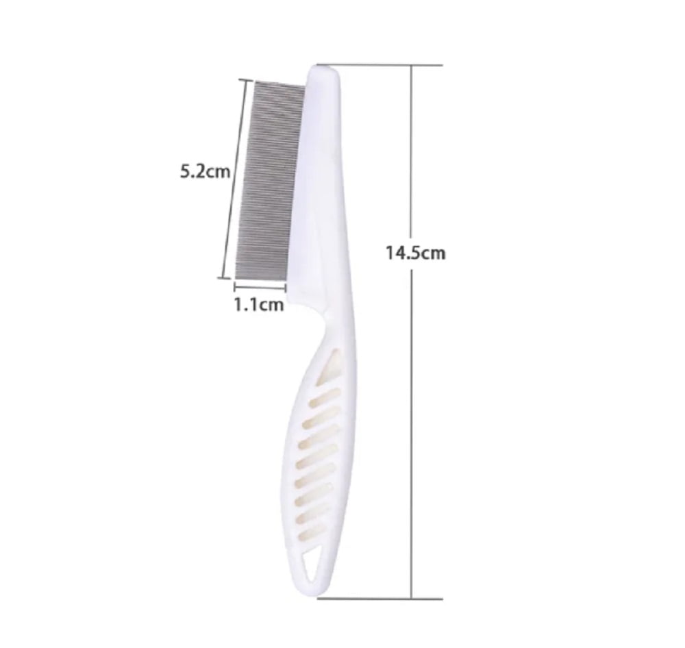 2-Piece Flea & Lice Comb for Dogs, Cats & Small Pets – Stainless Steel Pet Grooming Comb for Flea Removal, Tear Stain Cleaning & Fur Care TIKA